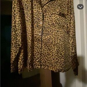 Victoria's Secret Leopard Print Satin Pajamas
